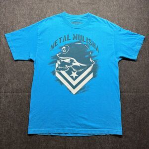 Y2K Metal Mulisha Motorcycle Skull Teal T-Shirt - Men’s Large